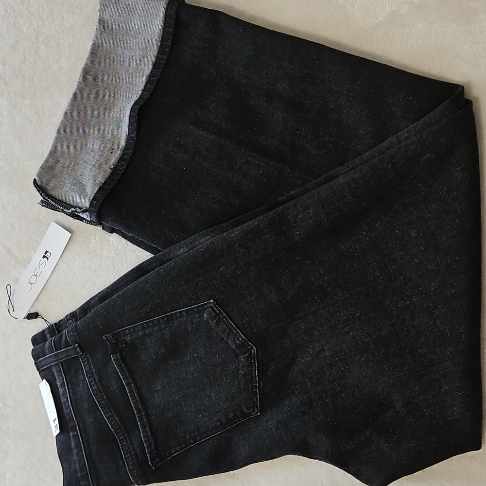 Joe's Trixie Trouser Wide Leg Cuffed Buttom Denim: Mindset (Black): Size- 31